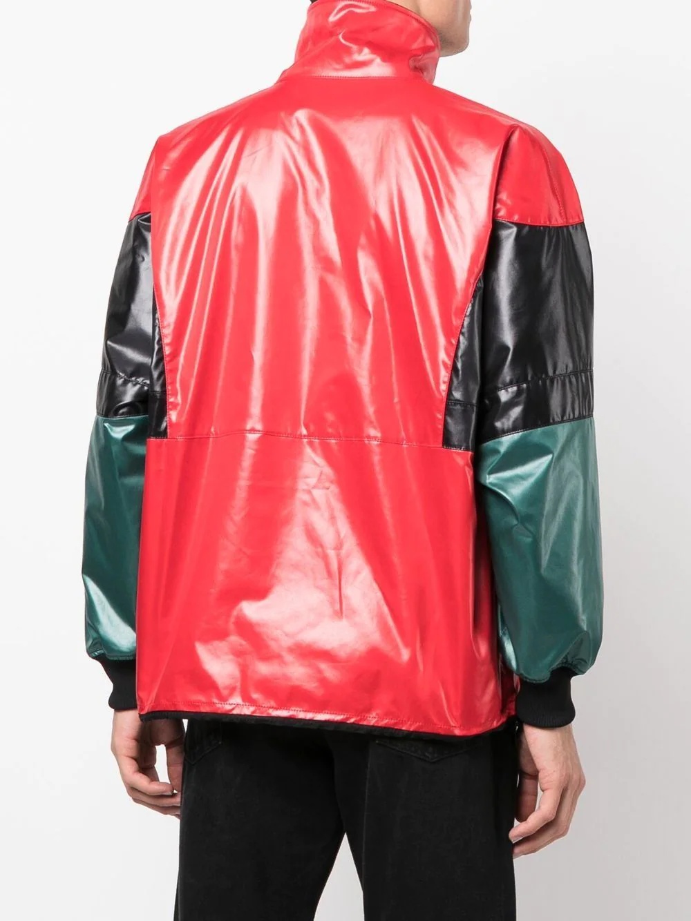 colour-block print windbreaker - 4