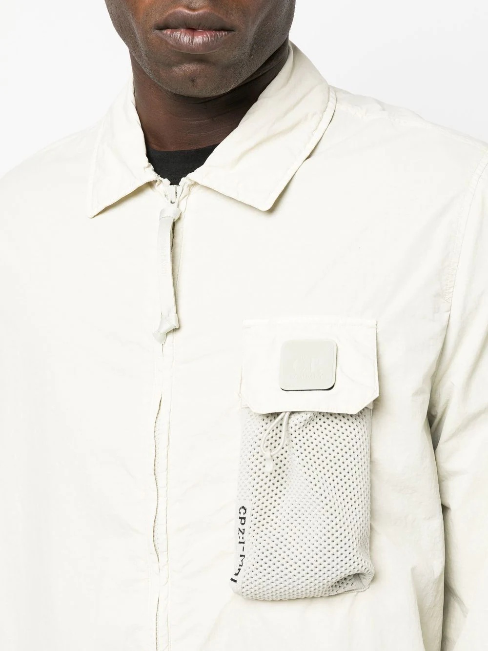 mesh-pocket shirt jacket - 5