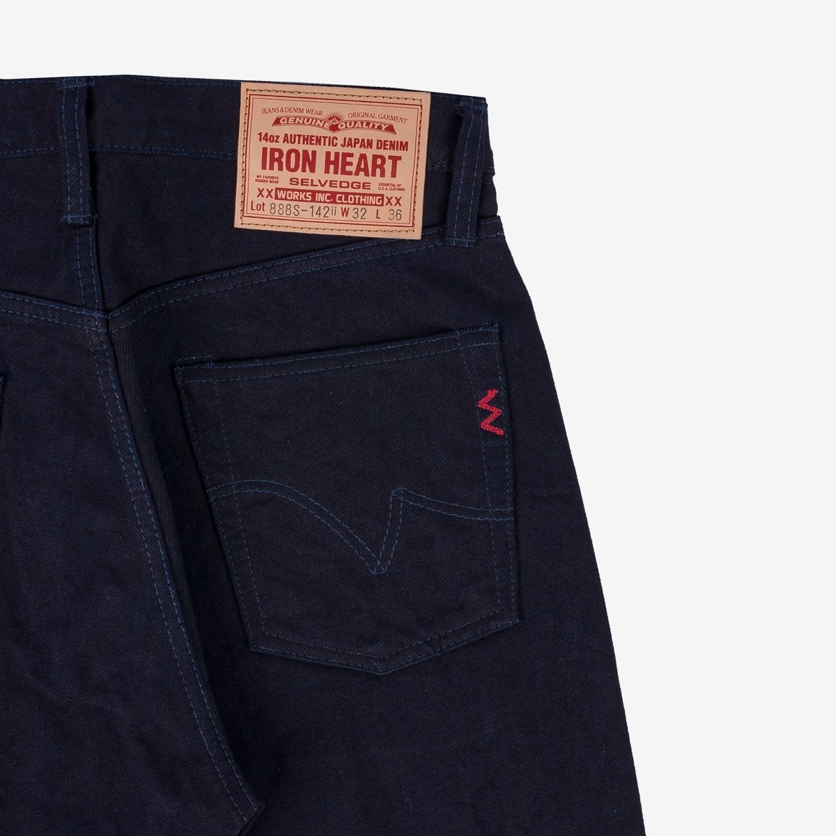 IH-888S-14ii 14oz Selvedge Denim Mid/High Rise Tapered Cut Jeans - Indigo/Indigo - 6