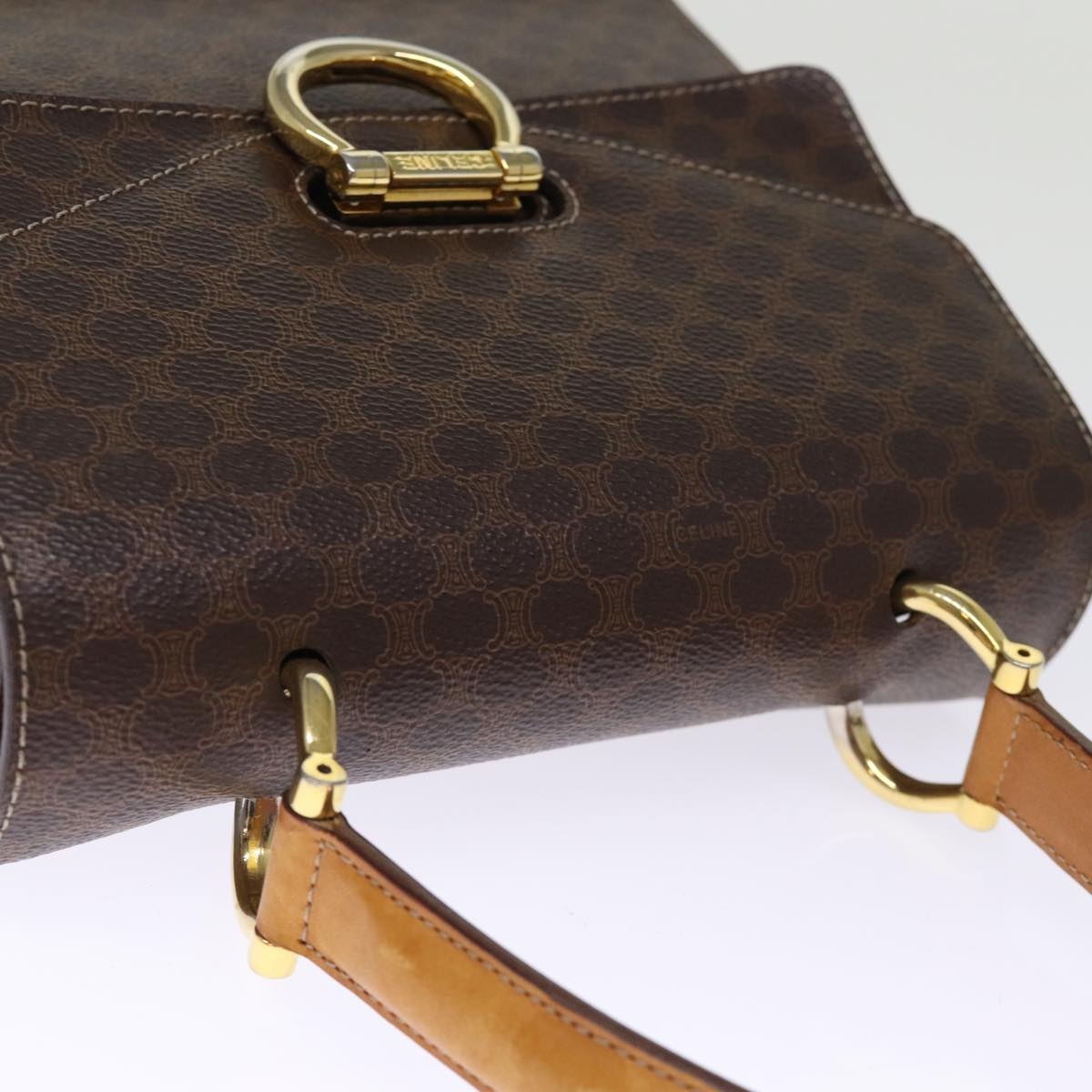 CELINE Macadam Canvas Hand Bag Pvc Brown - 6