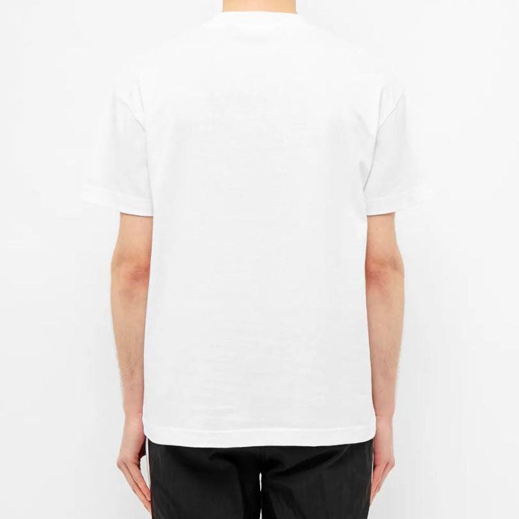 Men's PALM ANGELS Burning Skeleton Tee Flame Printing Short Sleeve White PMAA001R204130260188 - 4
