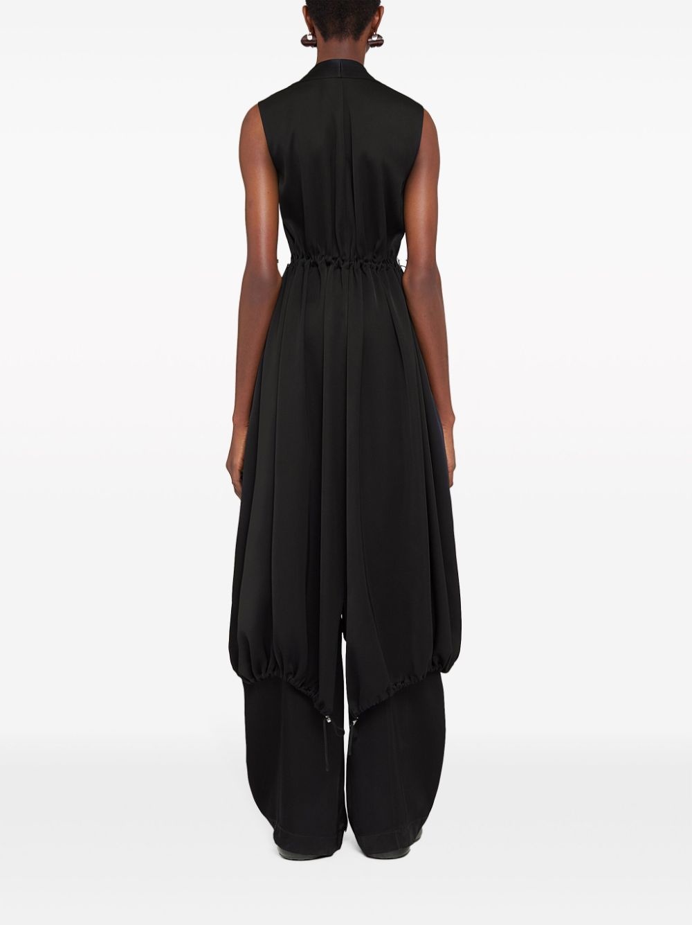 zip-embellished wool wide-leg trousers - 4