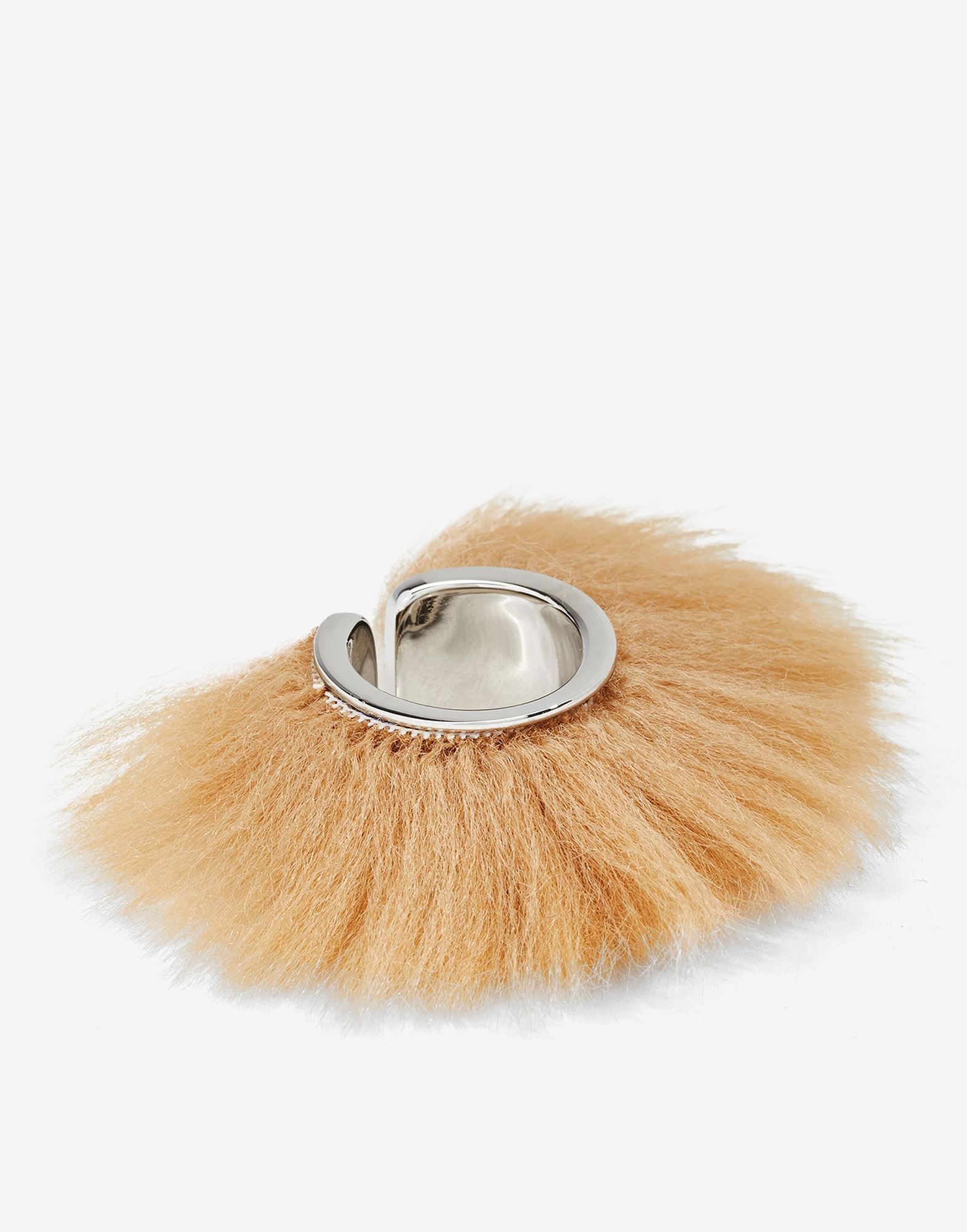 Faux fur and brass ring - 2