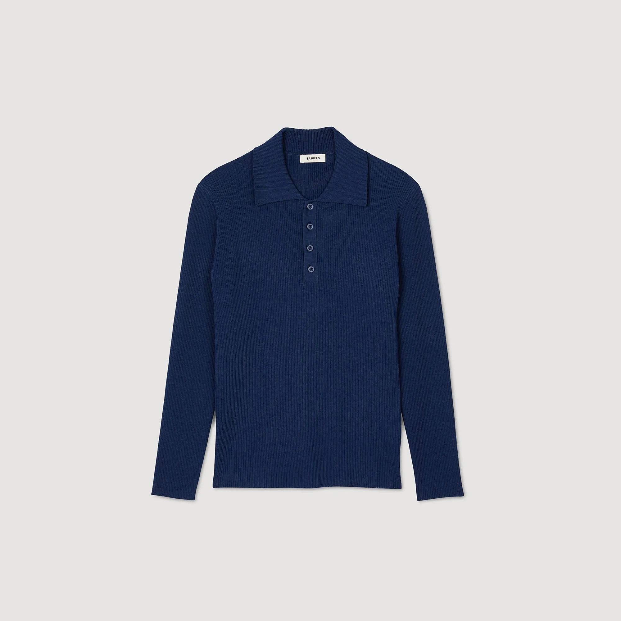 RIB KNIT POLO SHIRT - 1