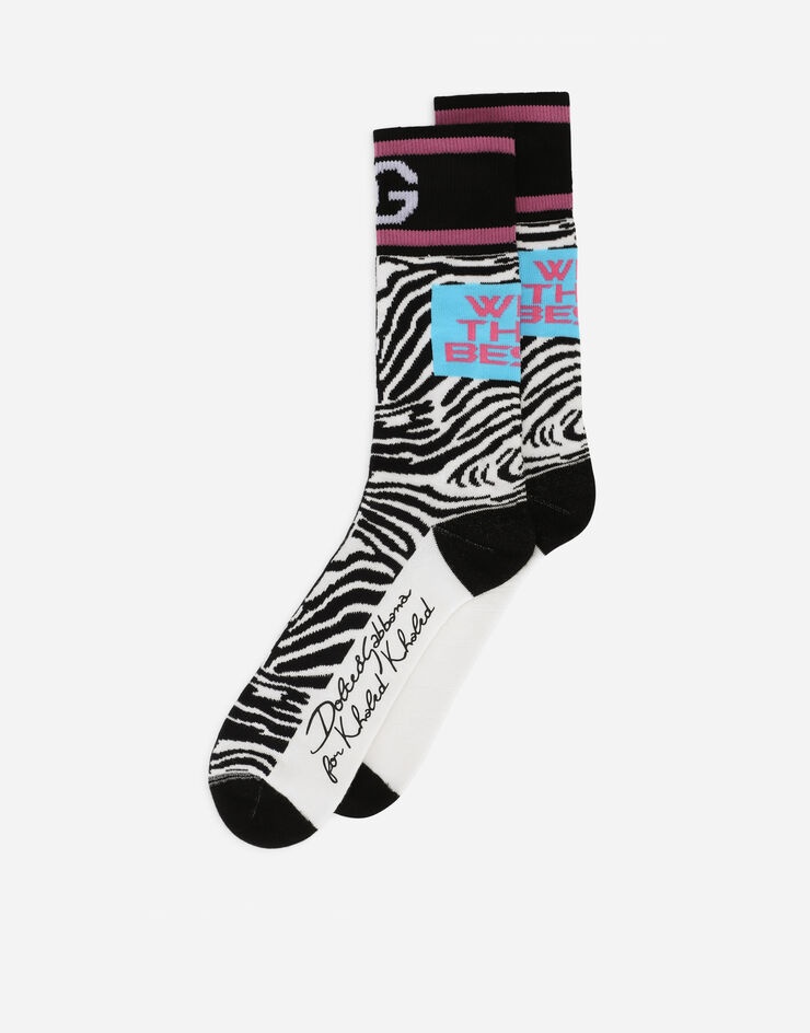 Flamingo-print cotton socks - 3