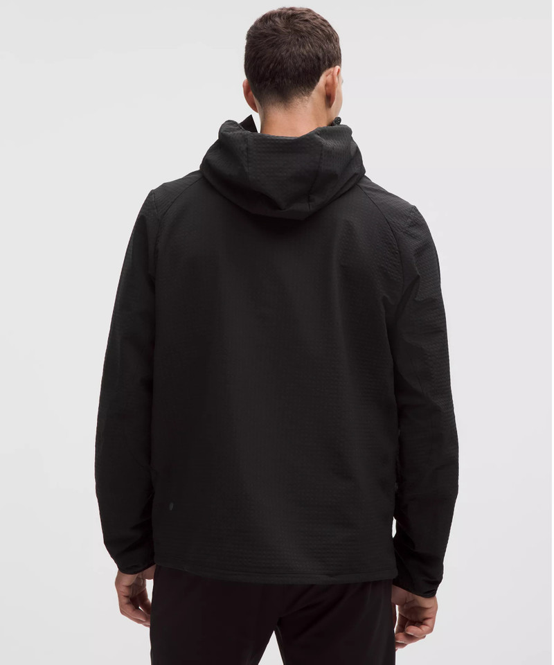 Grid Fleece High-Neck Pullover Hoodie 3