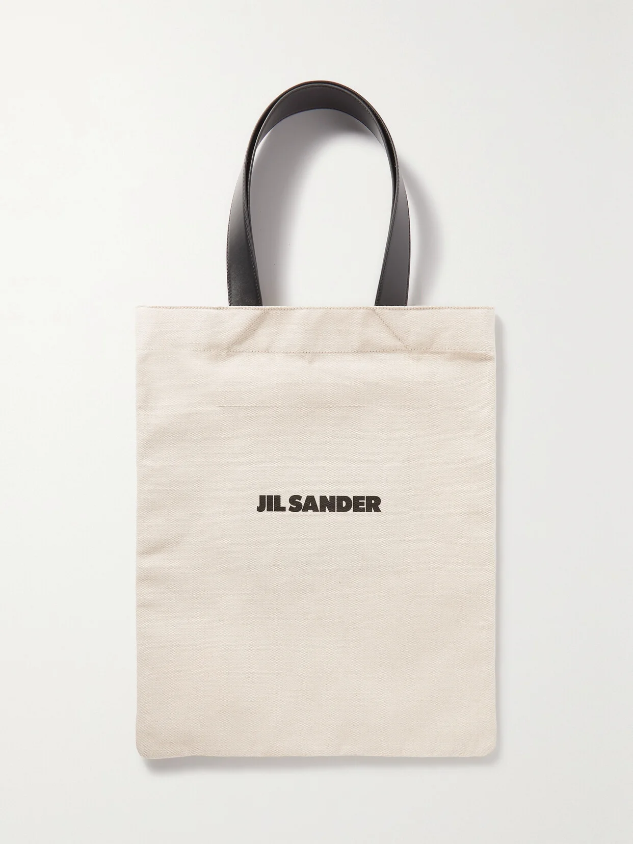 Book Leather-trimmed Logo-print Canvas Tote - 1