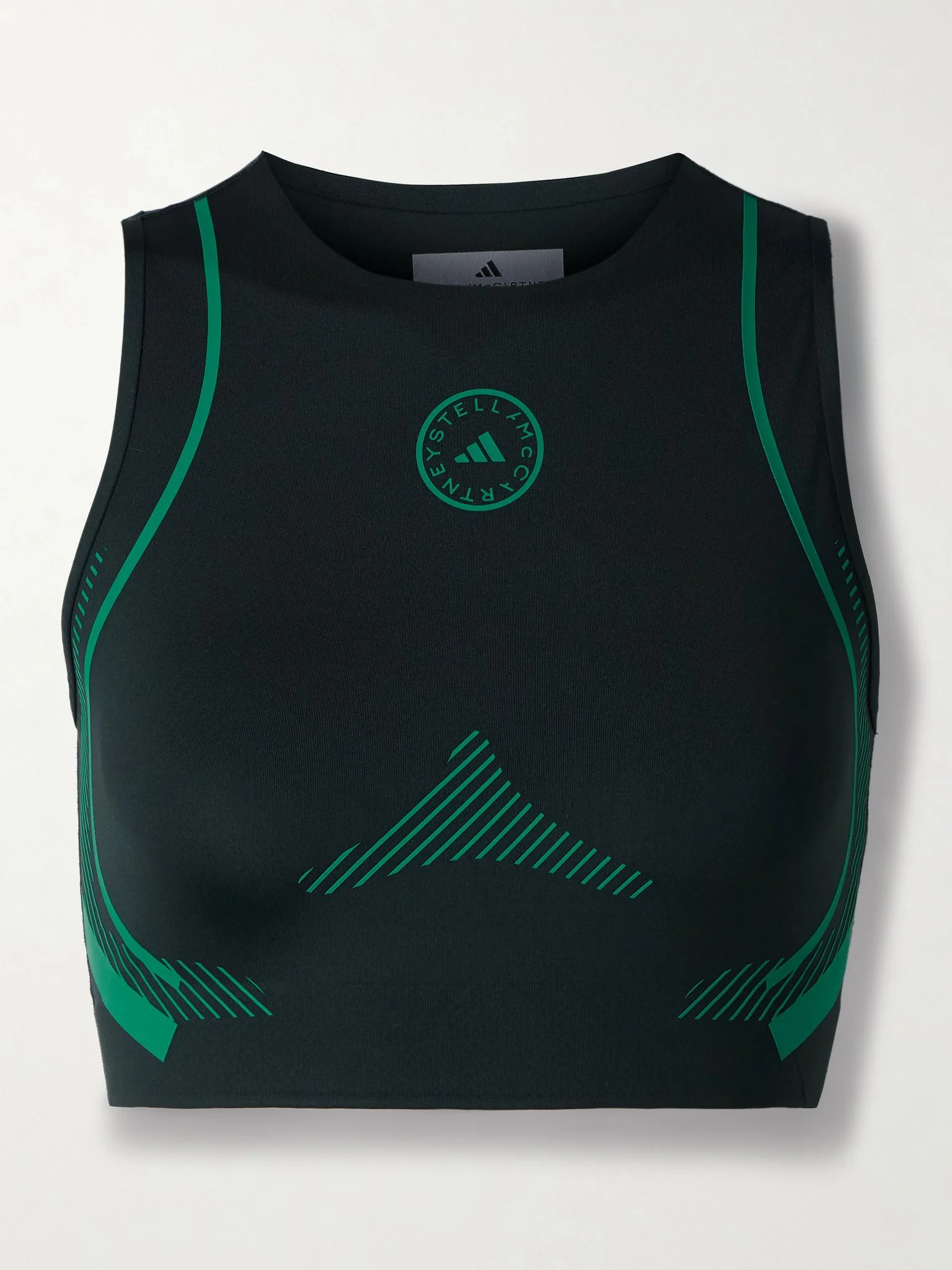 Printed stretch recycled sports bra Forest green - 1
