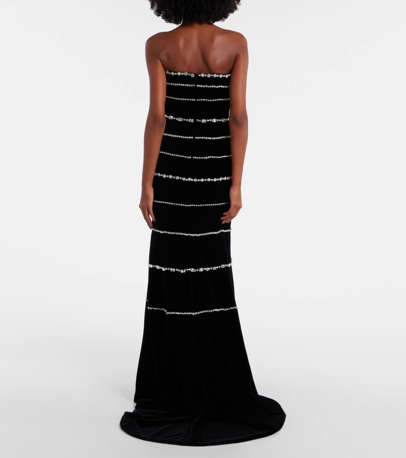 Shaula crystal-embellished cotton velvet bustier gown 3