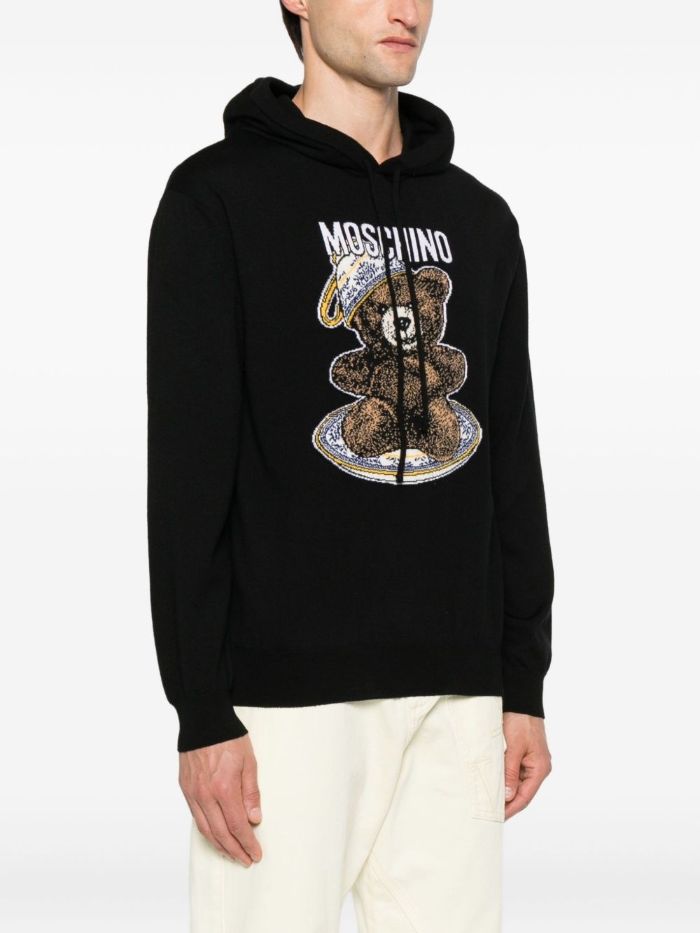 Teddy Bear-intarsia hoodie - 3