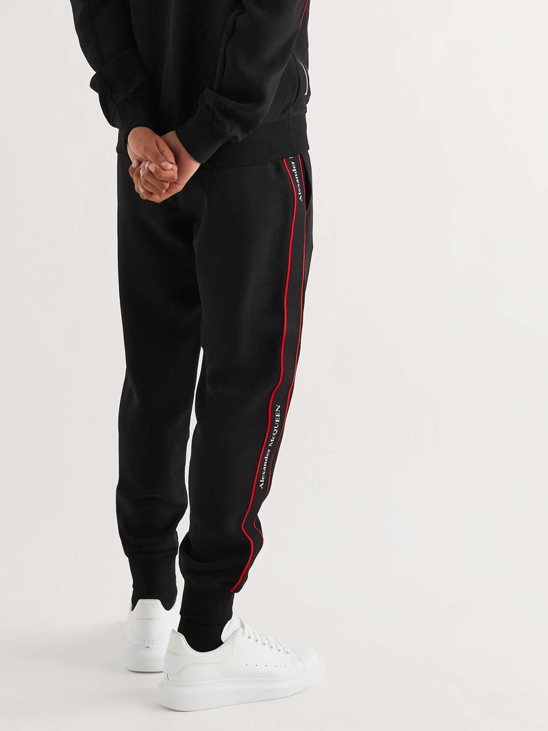 Slim-Fit Tapered Logo Webbing-Trimmed Crepe Track Pants 4