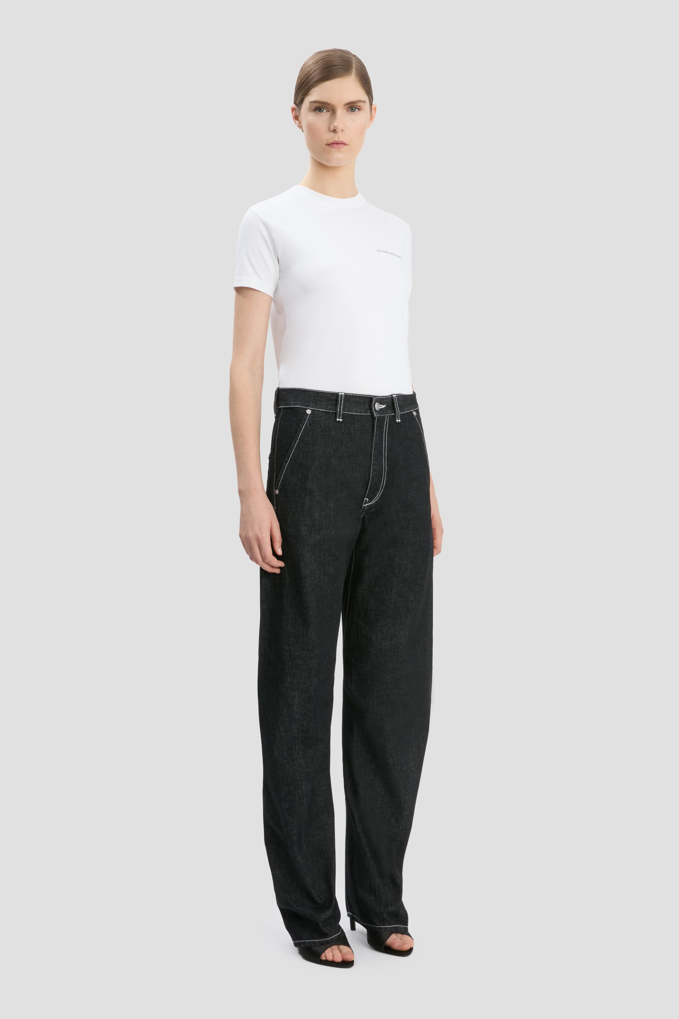 Twisted Low-Rise Slouch Jean In Washed Black - 3
