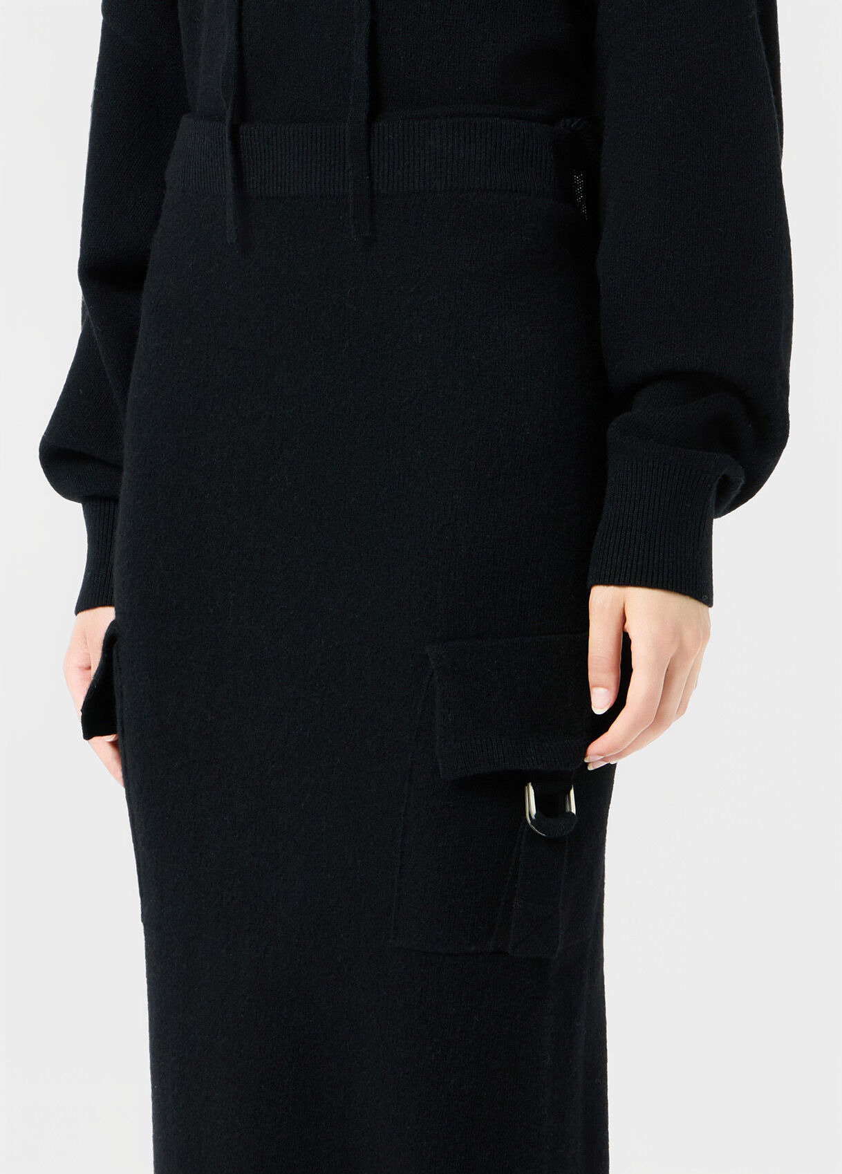 MIDI KNIT SKIRT WITH CARGO POCKETS - 4