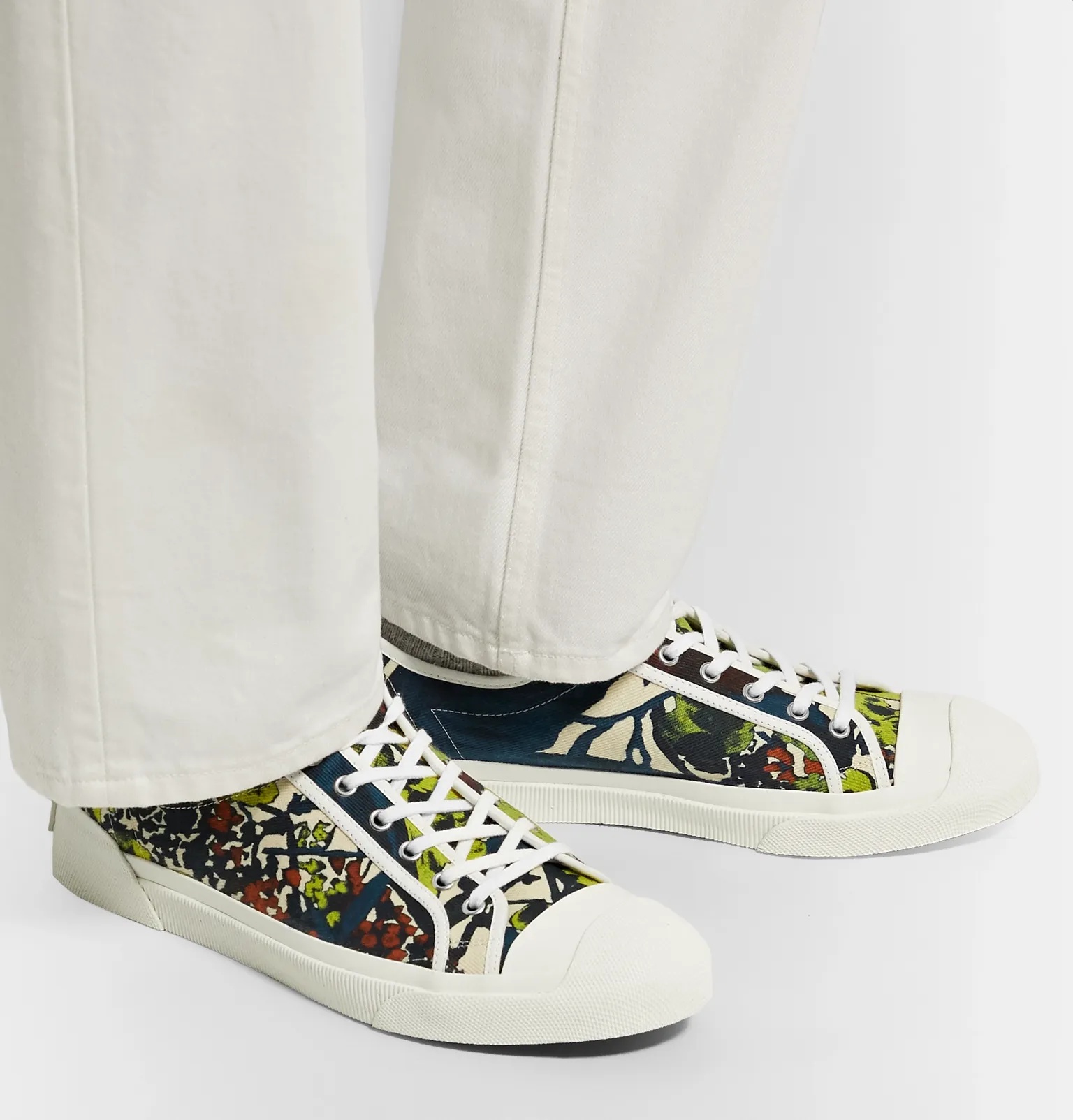 Rubber-Trimmed Floral-Print Canvas Sneakers - 5