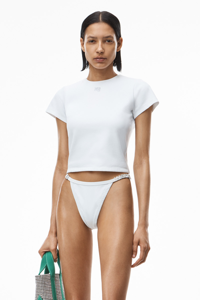 alexanderwang.t CRYSTAL LOGO BABY TEE IN SCULPTED JERSEY outlook
