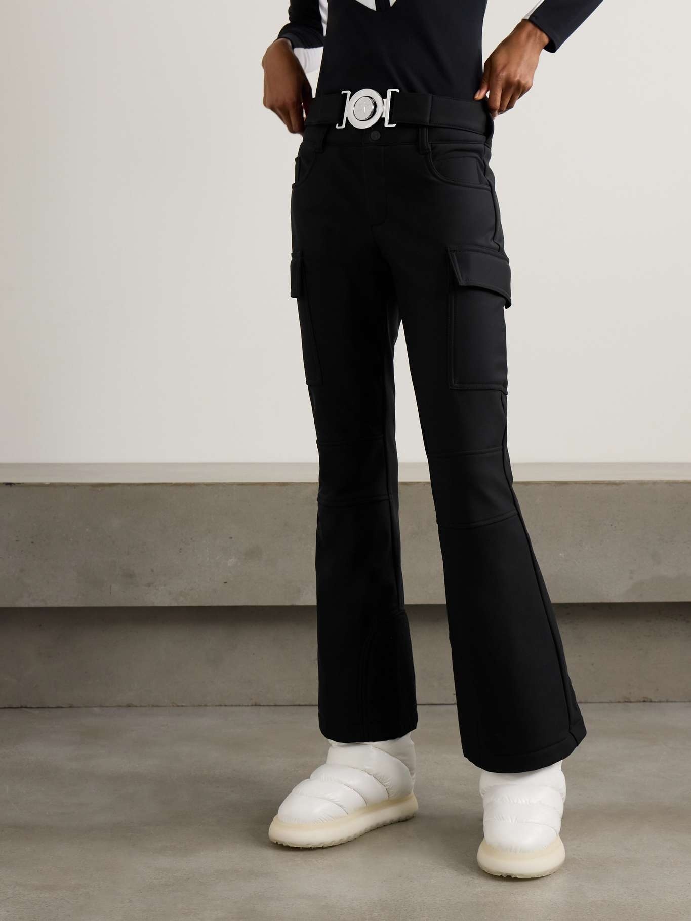 Belted flared ski pants Black - 3