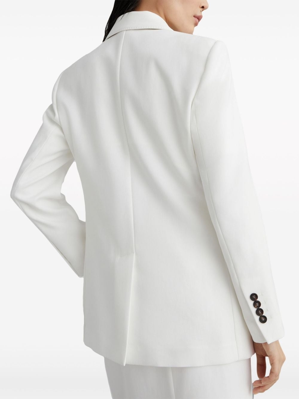 double-breasted cotton-twill blazer - 4