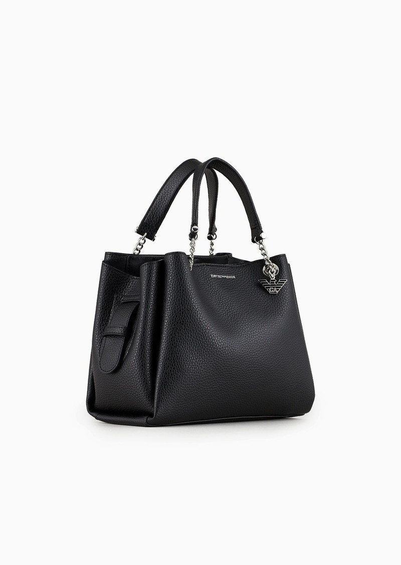 EMPORIO ARMANI Palmellato leather-effect handbag with eagle charm outlook