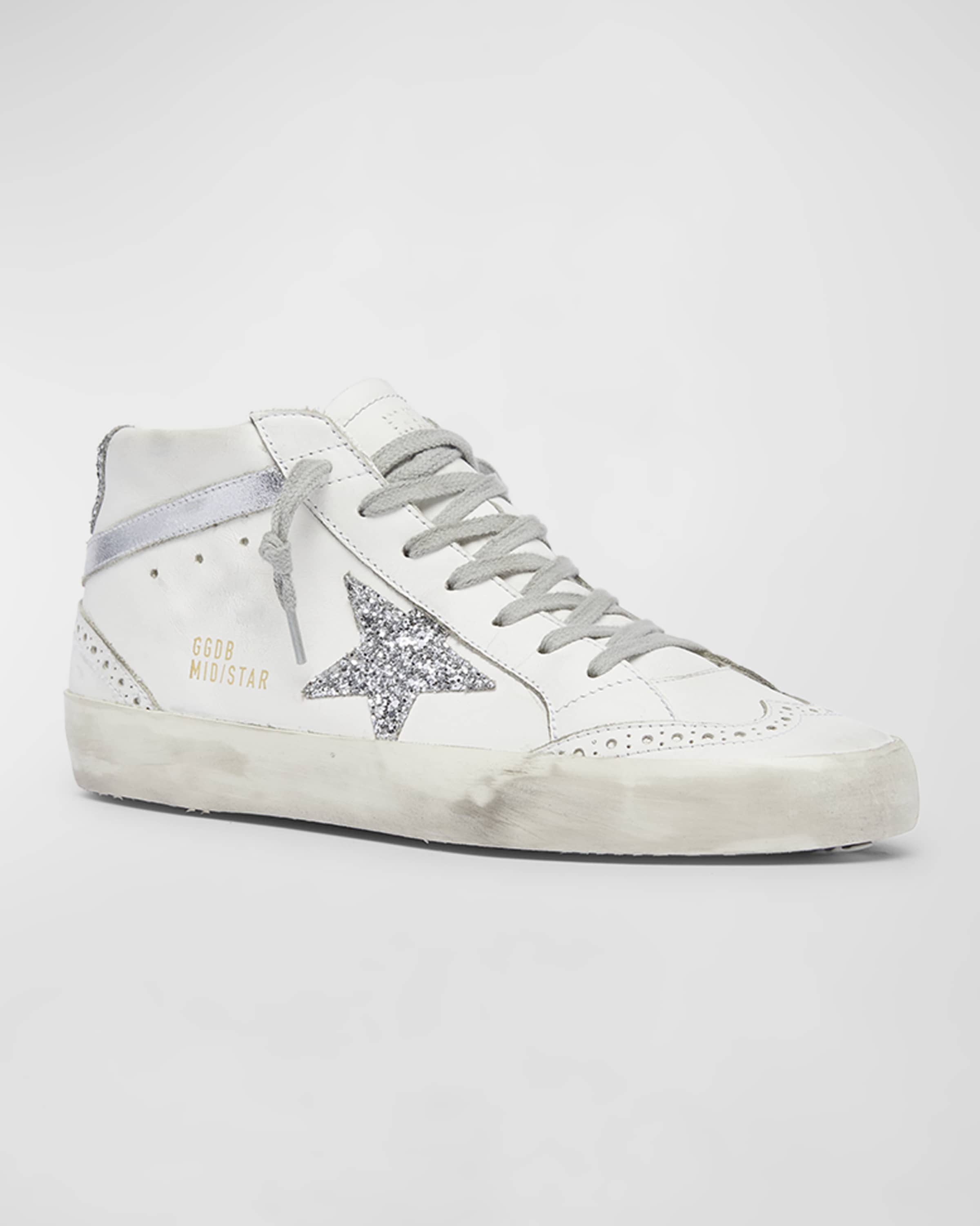 Mid Star Classic Glitter Leather Sneakers - 3