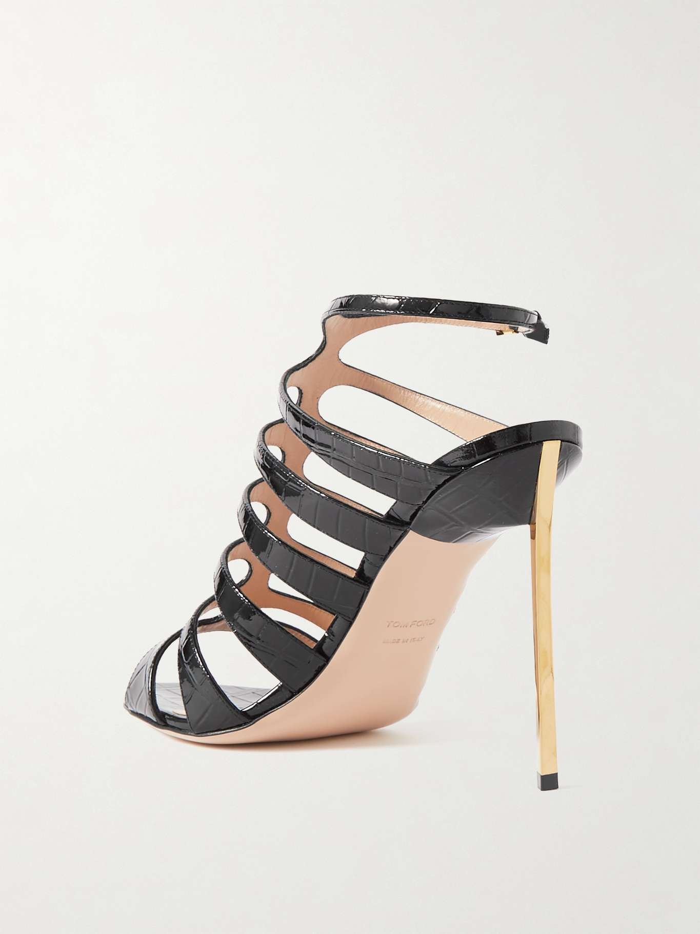 Carine croc-effect patent-leather sandals - 3