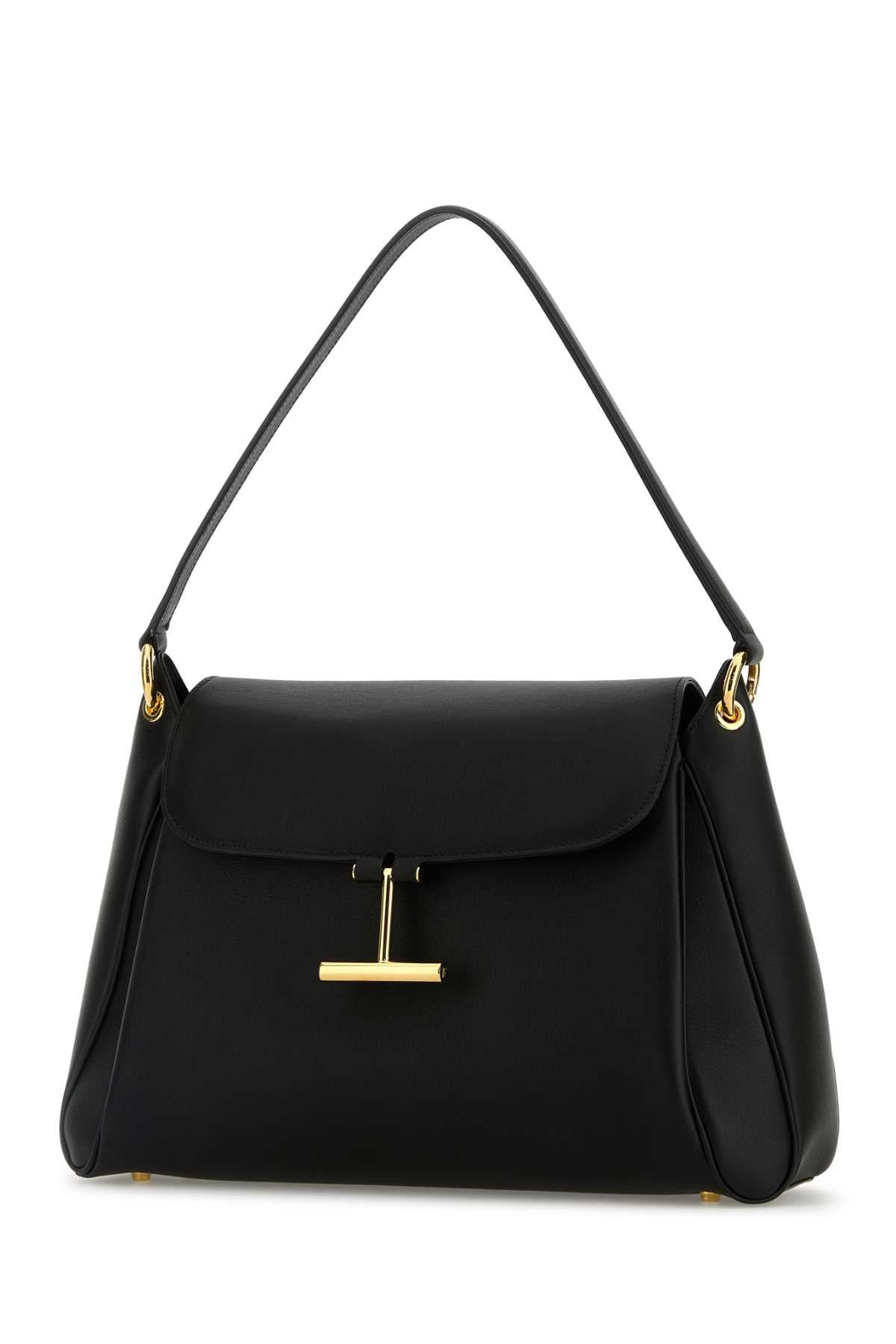 Tom Ford Women Black Leather Medium Tara Shoulder Bag - 2