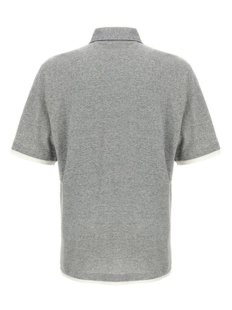 Brunello Cucinelli mélange-effect polo shirt outlook