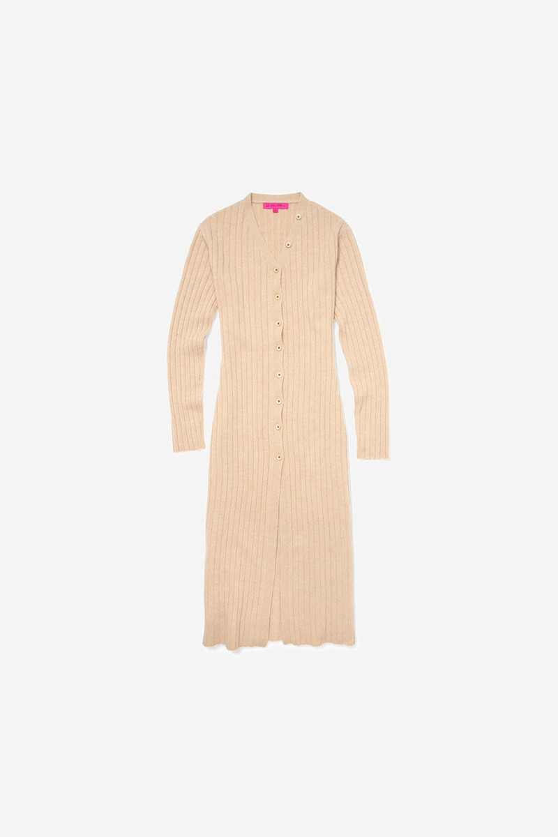 MED RIB BUTTON DRESS 1