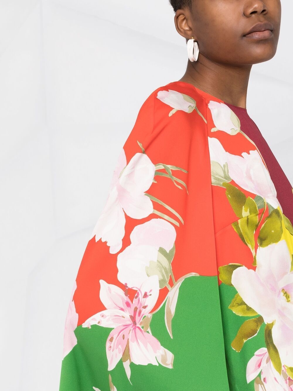 Flying Flowers print cape-sleeve minidress - 3