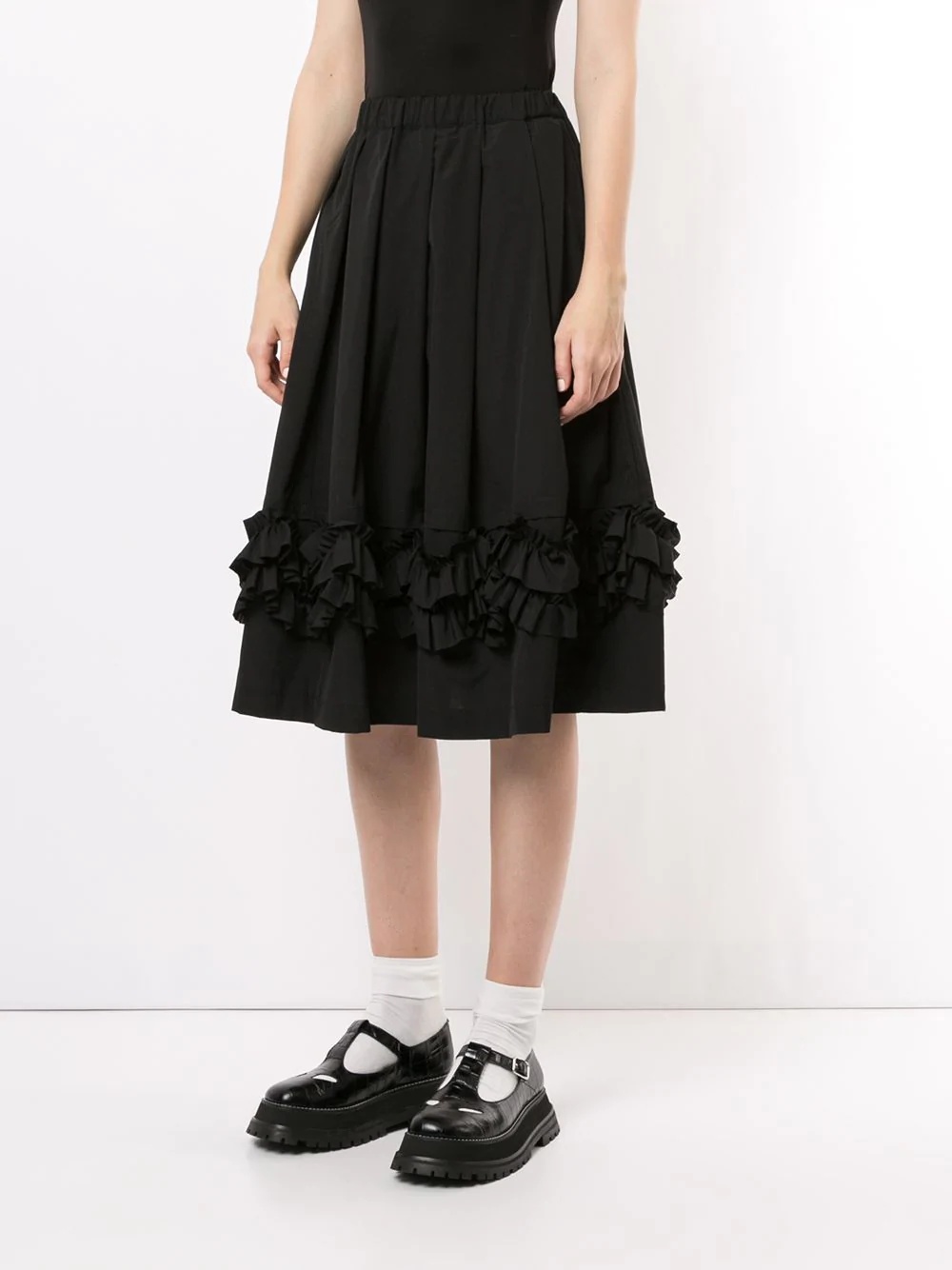 ruffle flared midi skirt - 3