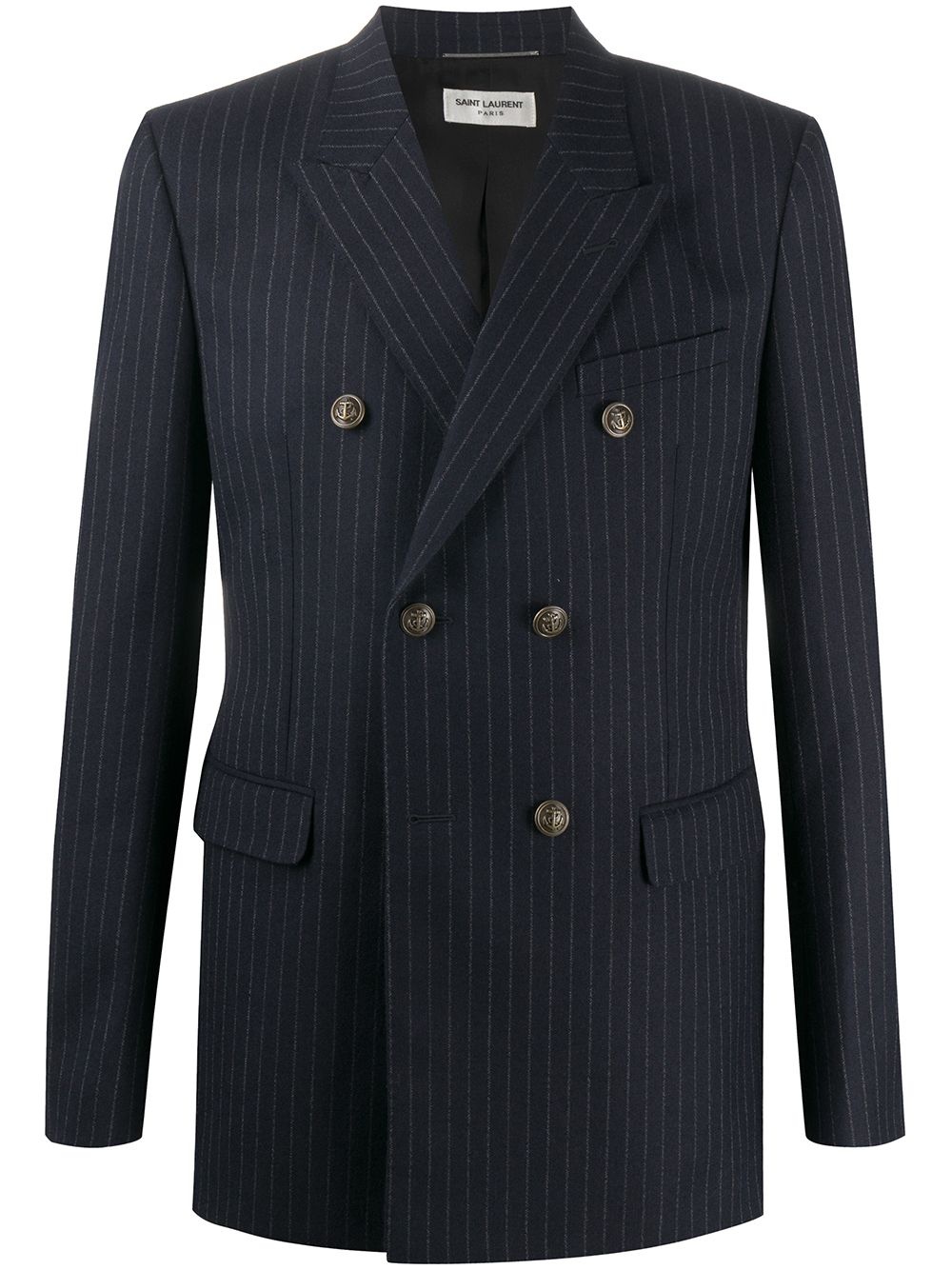 pinstriped double-breasted blazer - 1