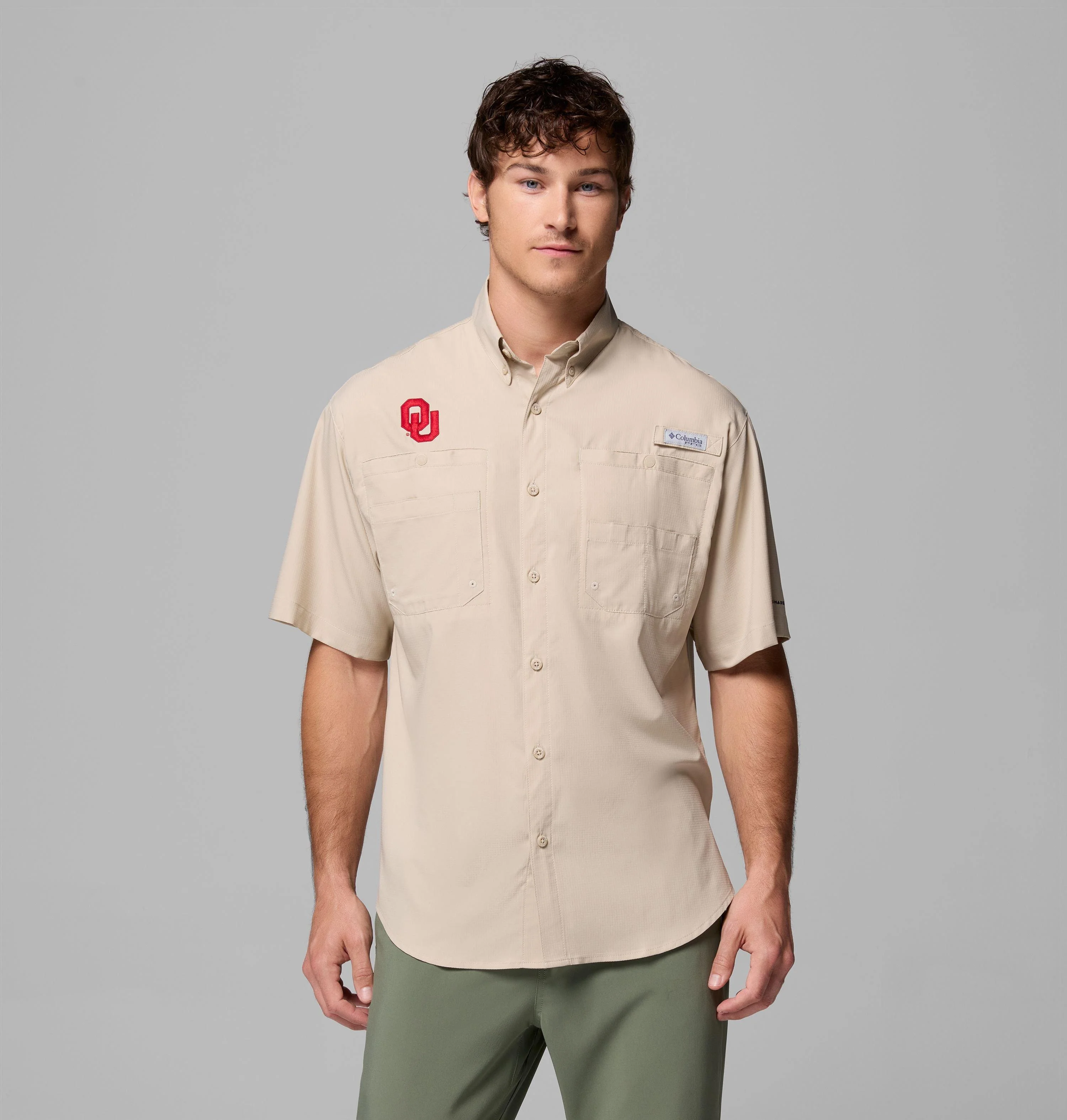 Men's Collegiate PFG Tamiami Short Sleeve Shirt - Oklahoma - 1