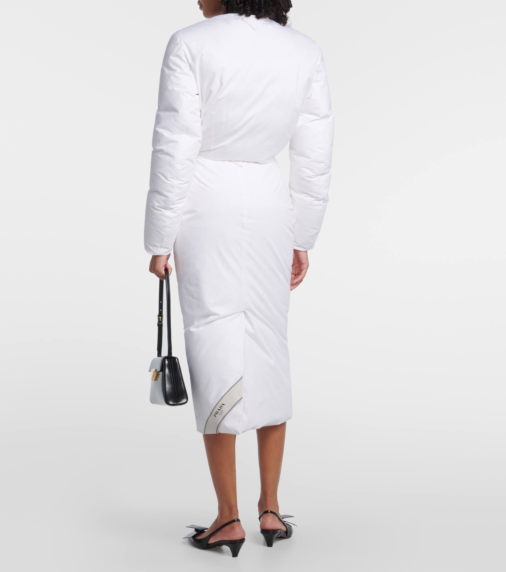 Padded cotton pencil skirt - 3