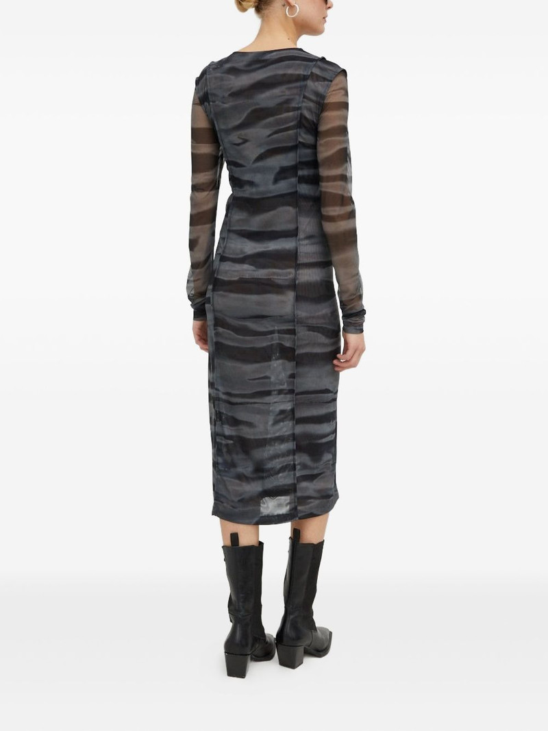 mesh-panelled midi dress 3