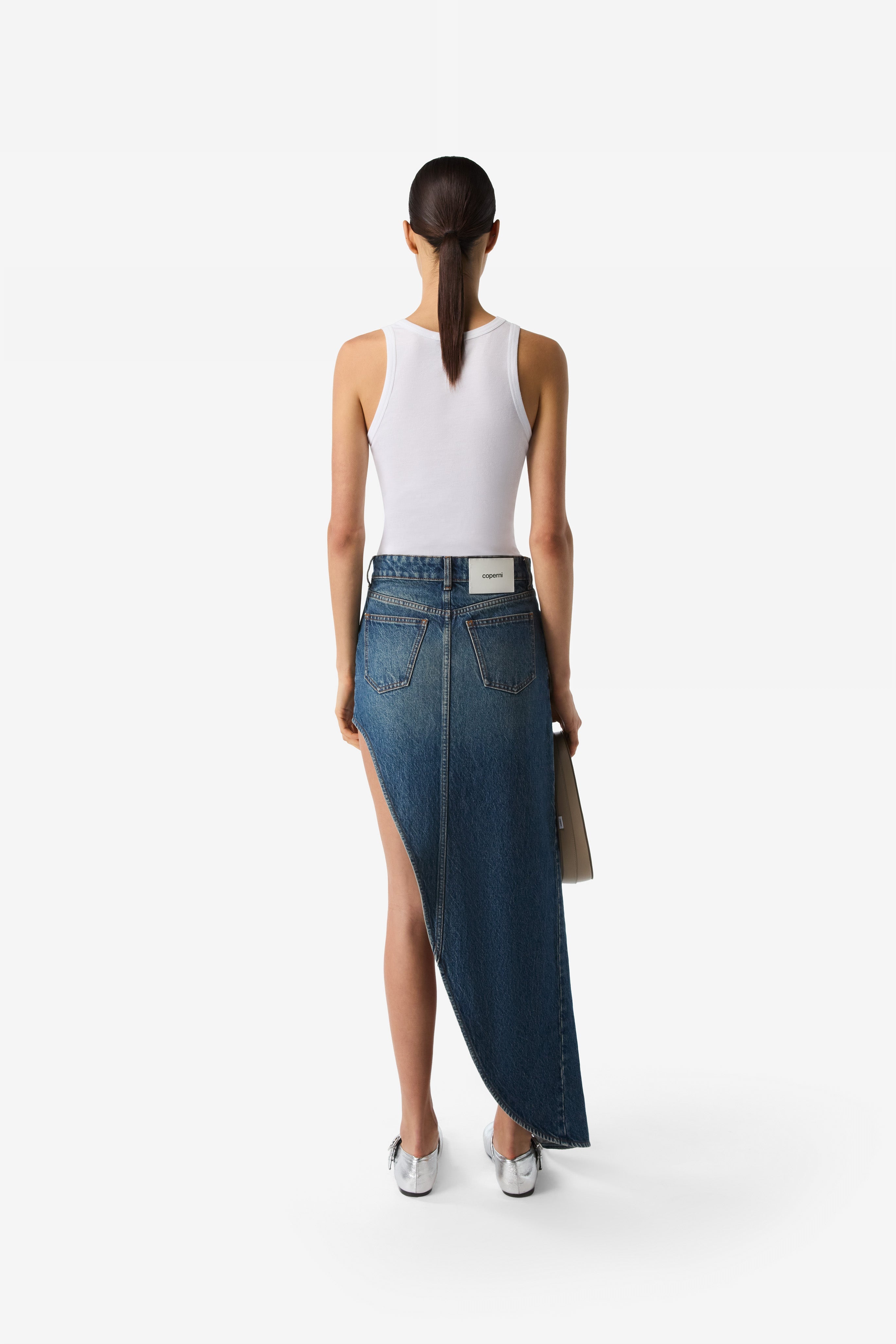 One-Leg Denim Skirt - 4