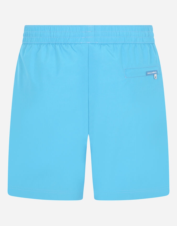 Mid-length swim trunks with metal DG logo - 3