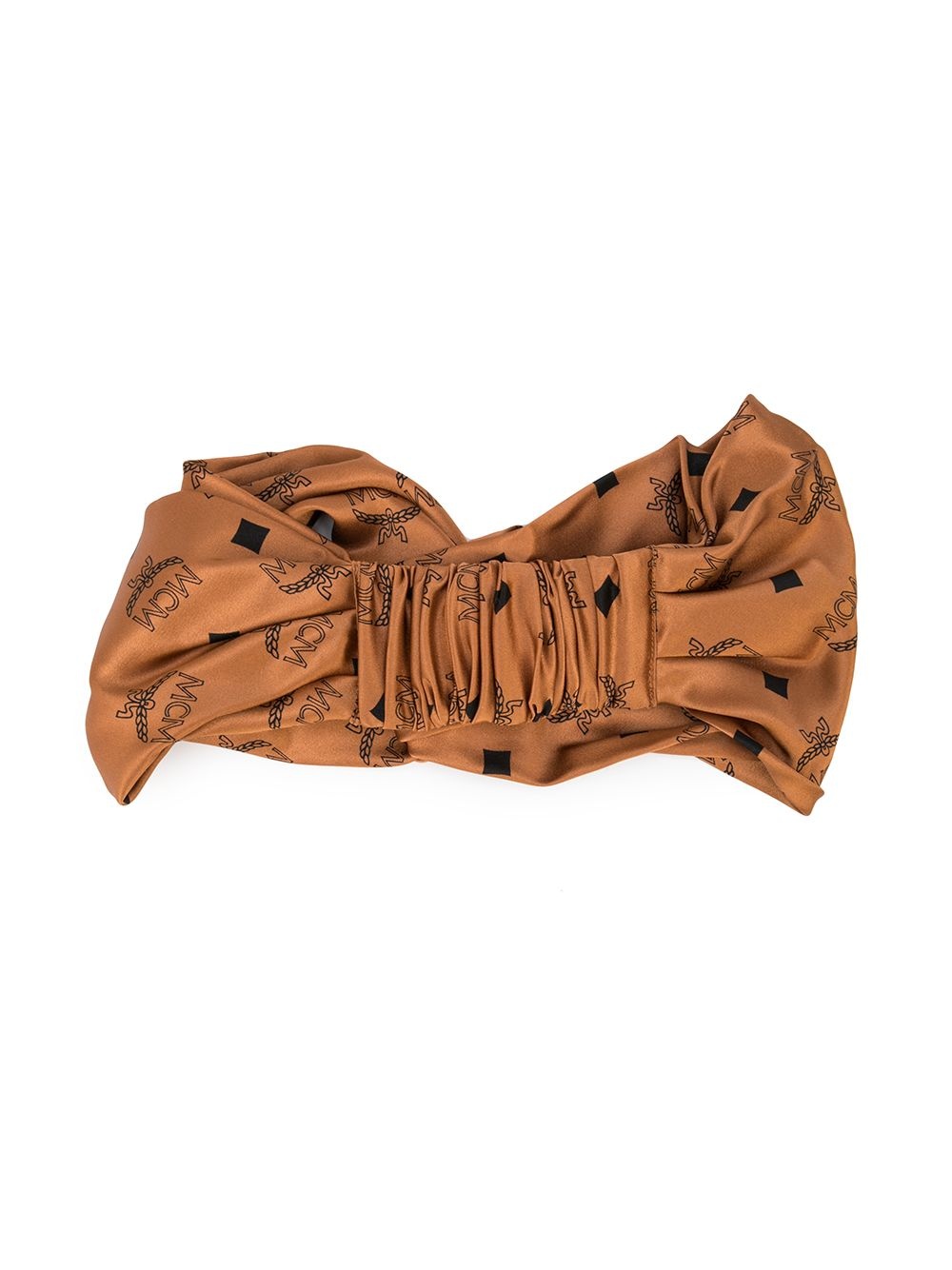 monogram silk satin headband - 2