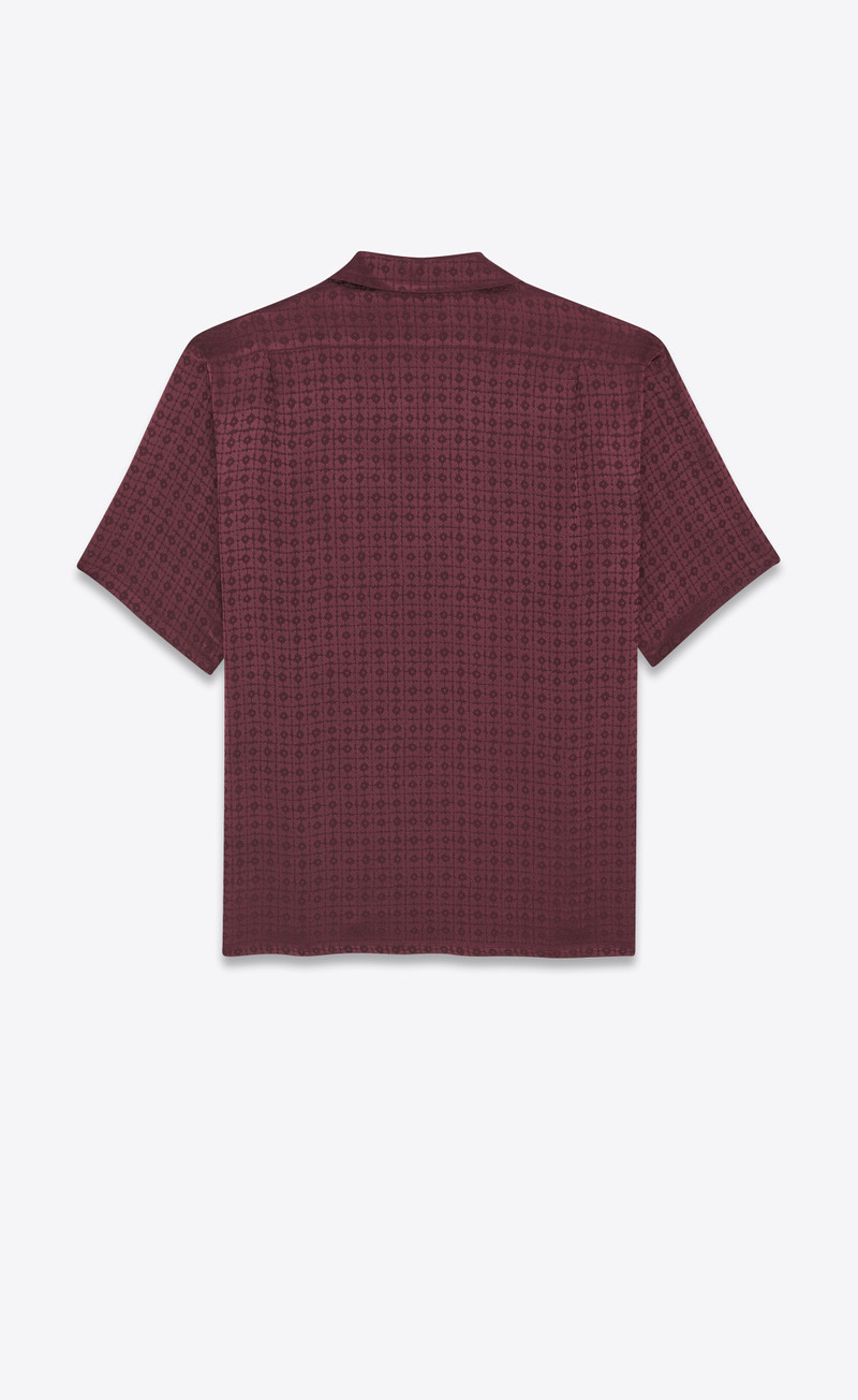 SAINT LAURENT shark-collar shirt in matte and shiny silk outlook