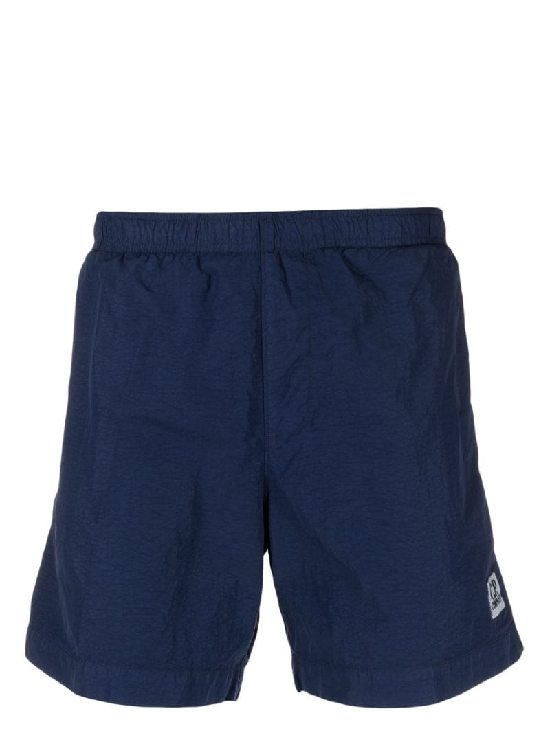 logo-patch elasticated-waist shorts - 1
