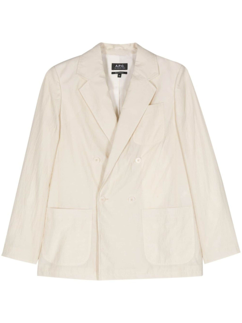 double-breasted crepe blazer - 1