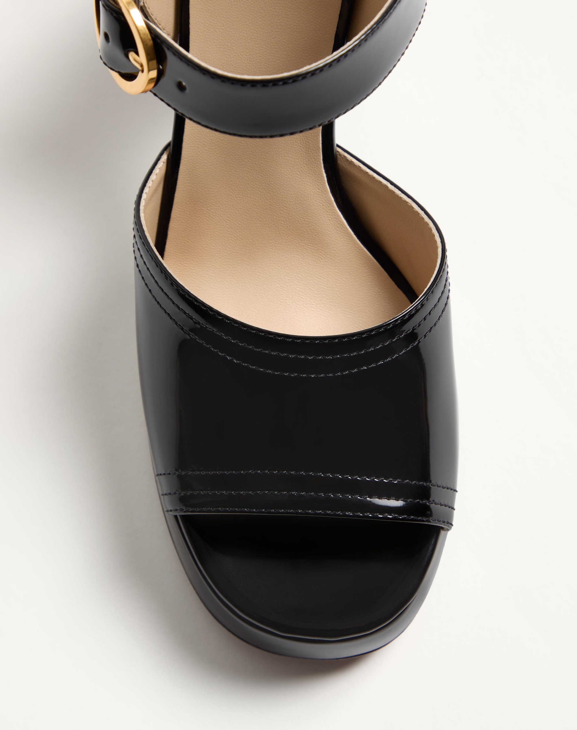 FAWCETTE PLATFORM SANDAL IN POLISHED CALFSKIN 100MM - 6