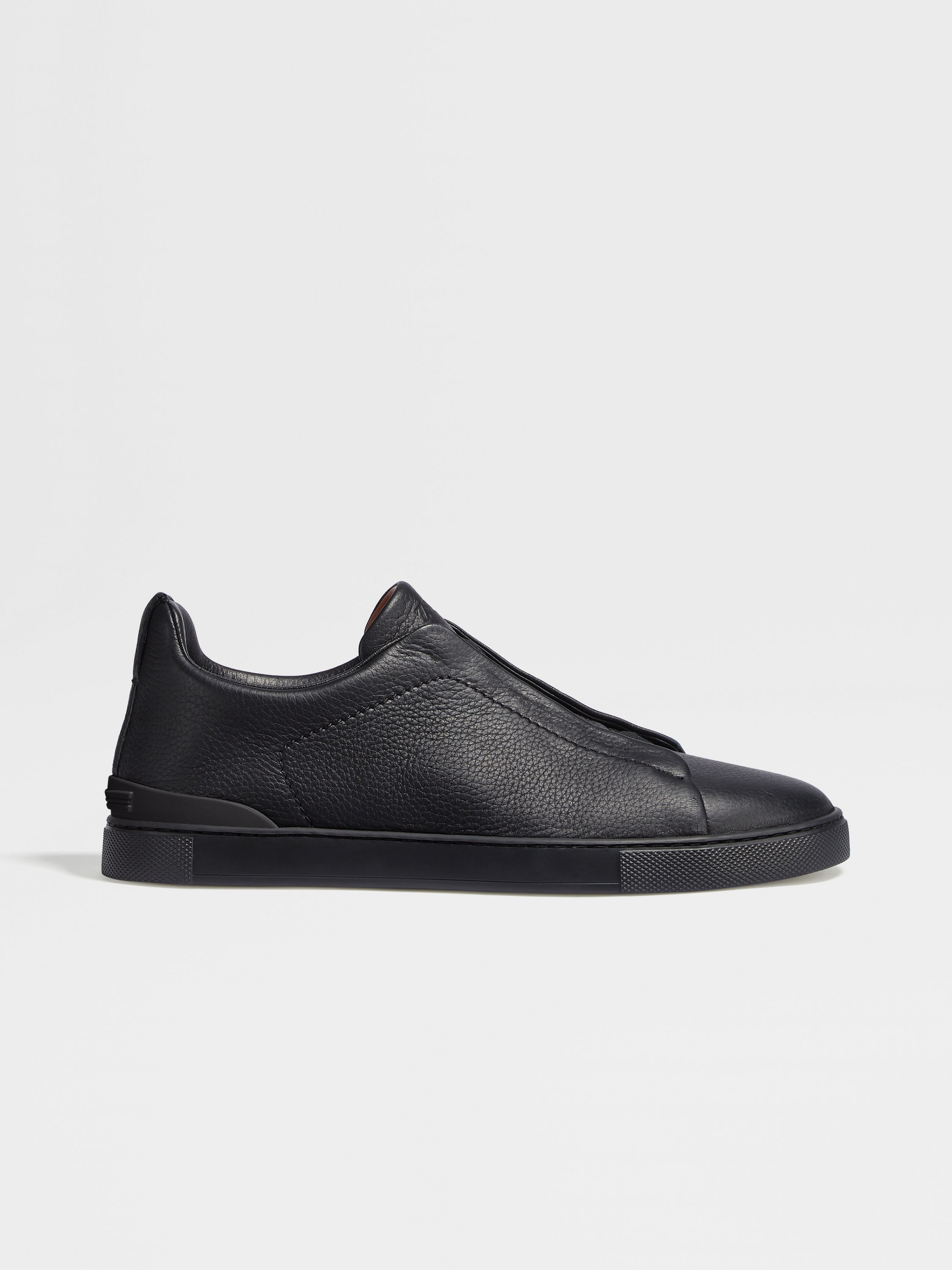 BLACK DEERSKIN TRIPLE STITCH™ SNEAKERS - 5