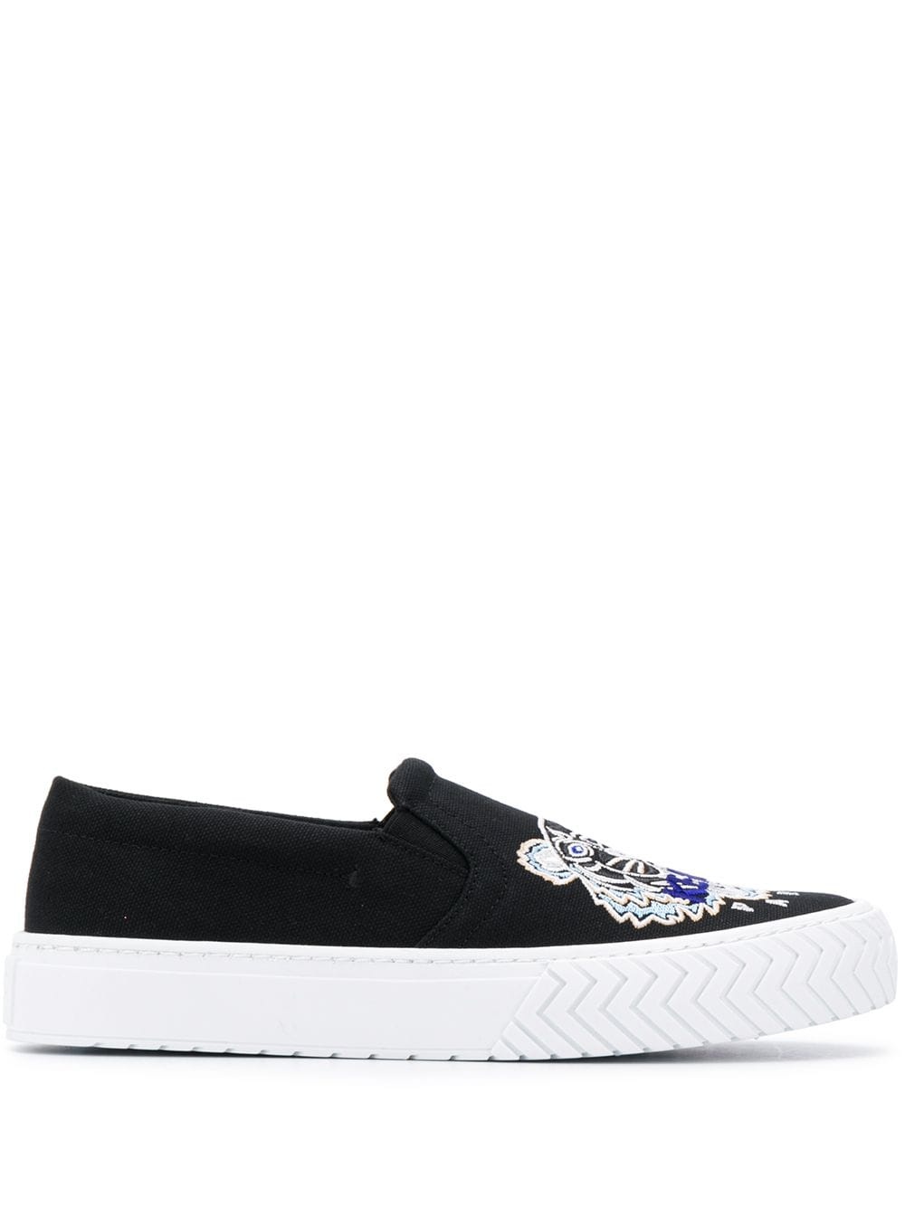 embroidered tiger slip-on sneakers - 1