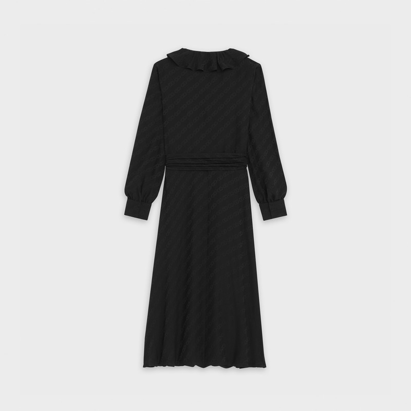 CELINE WRAPAROUND MIDI DRESS IN SILK JACQUARD outlook
