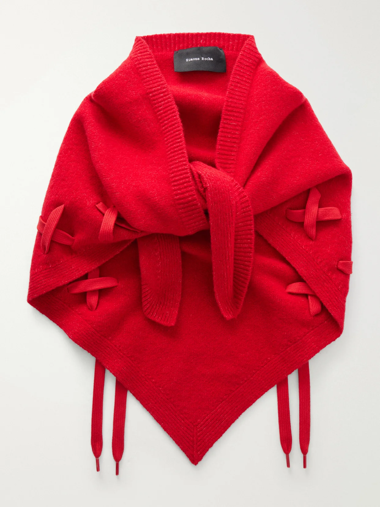 Lace-up Merino Wool-blend Scarf - 1