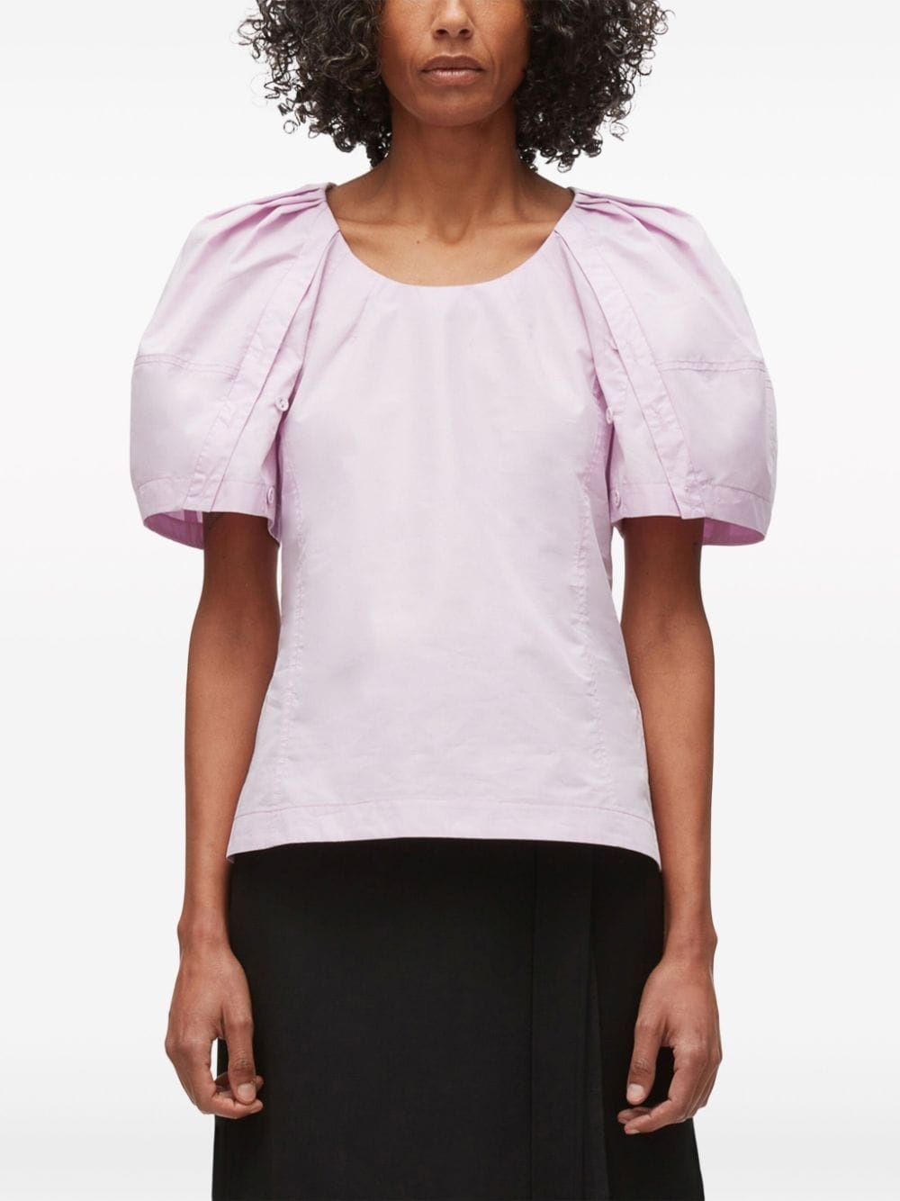 puff-sleeve button-detail top - 5