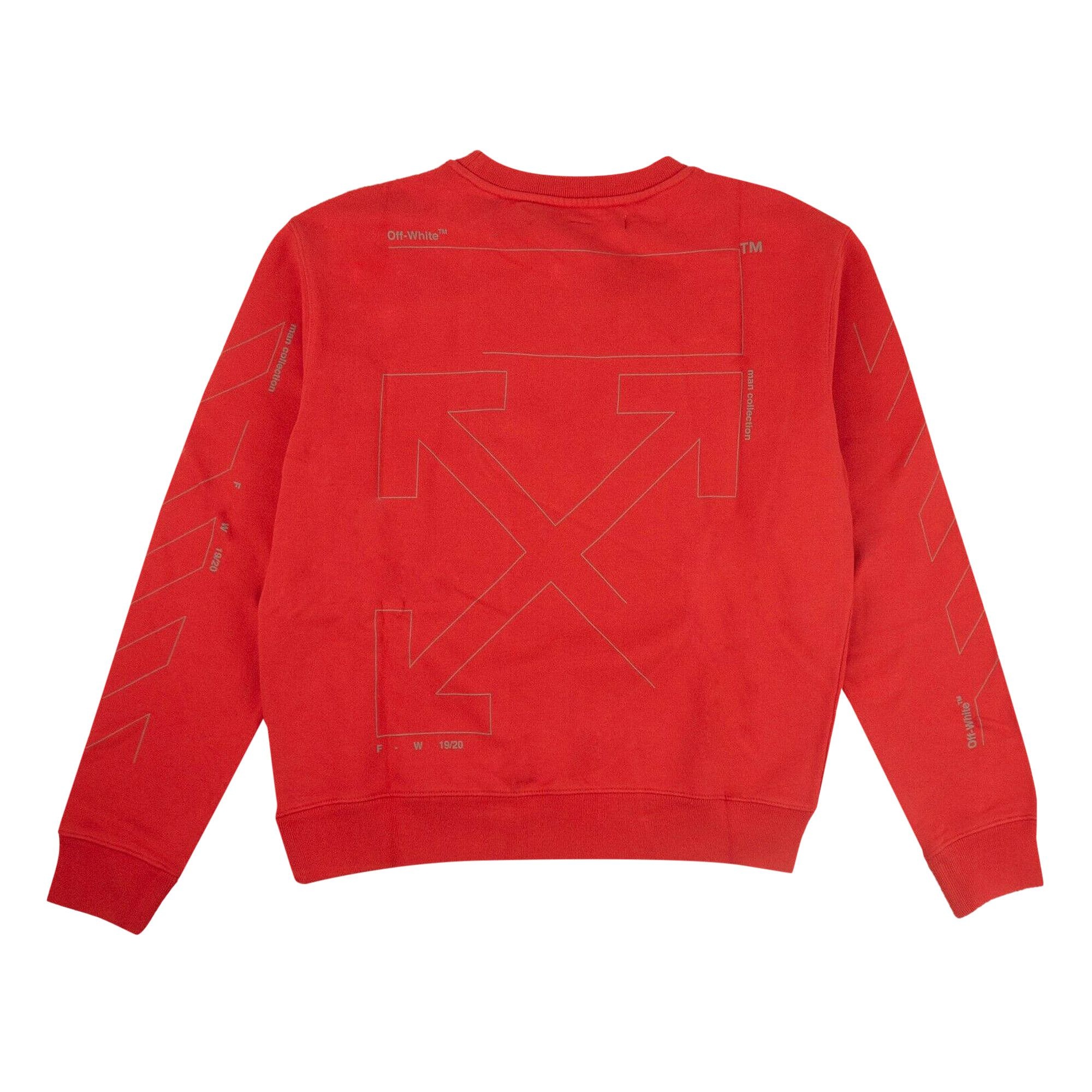 Off-White Diagonal Print Sweatshirt 'Red' - 2