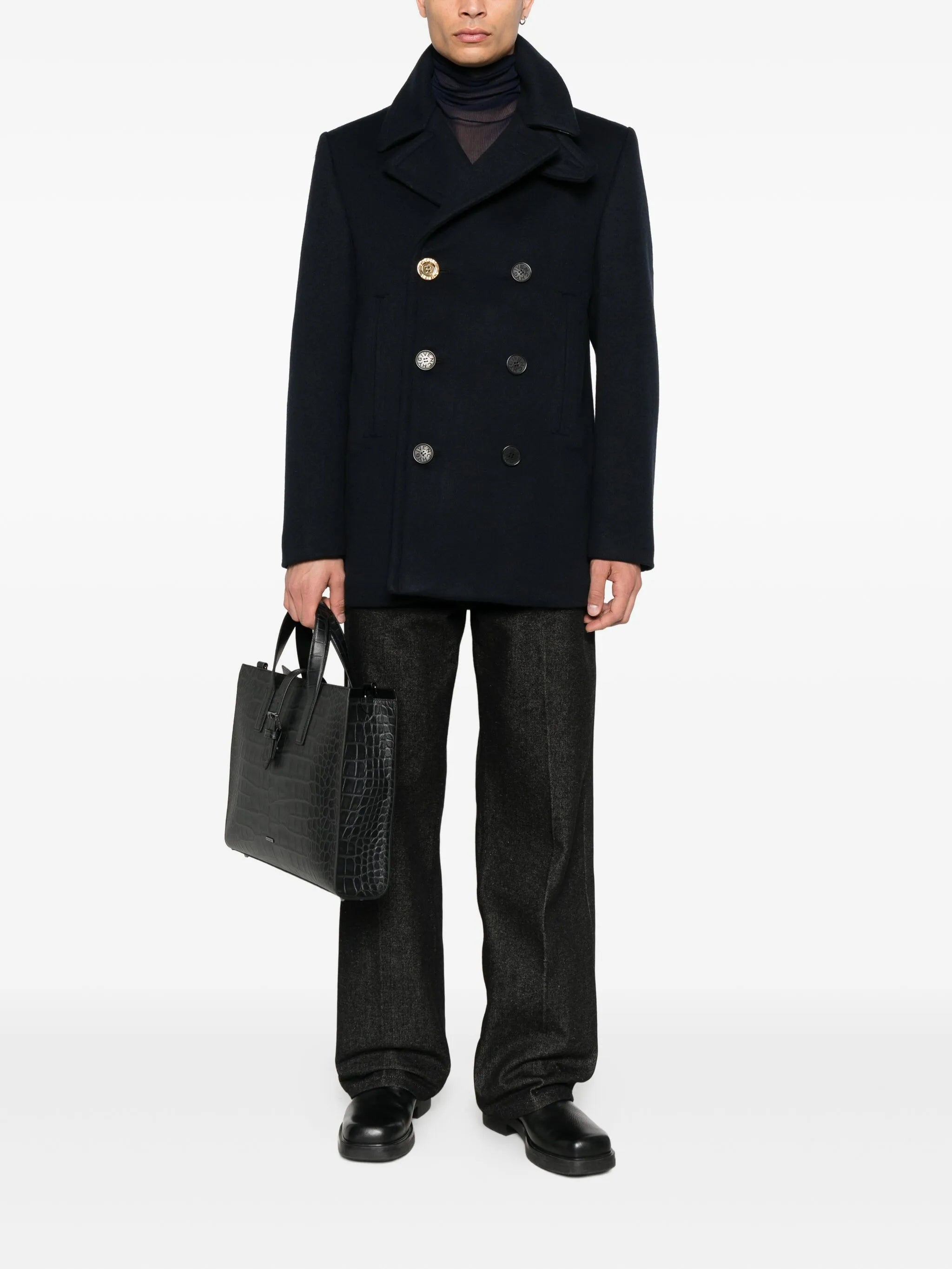 Givenchy Double-breasted Gold-button Peacoat - 5