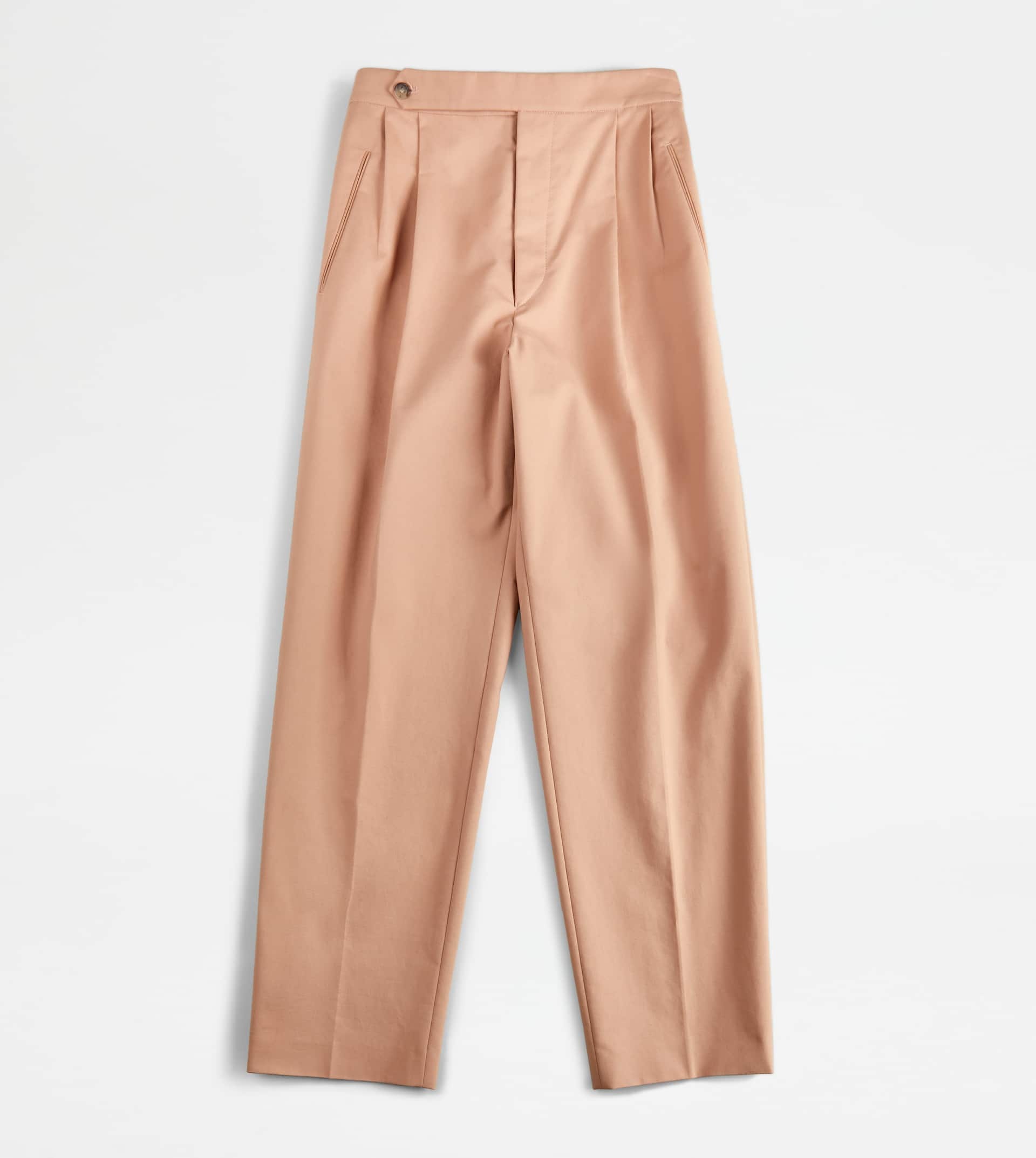 PANTS IN STRETCH COTTON - BEIGE - 1