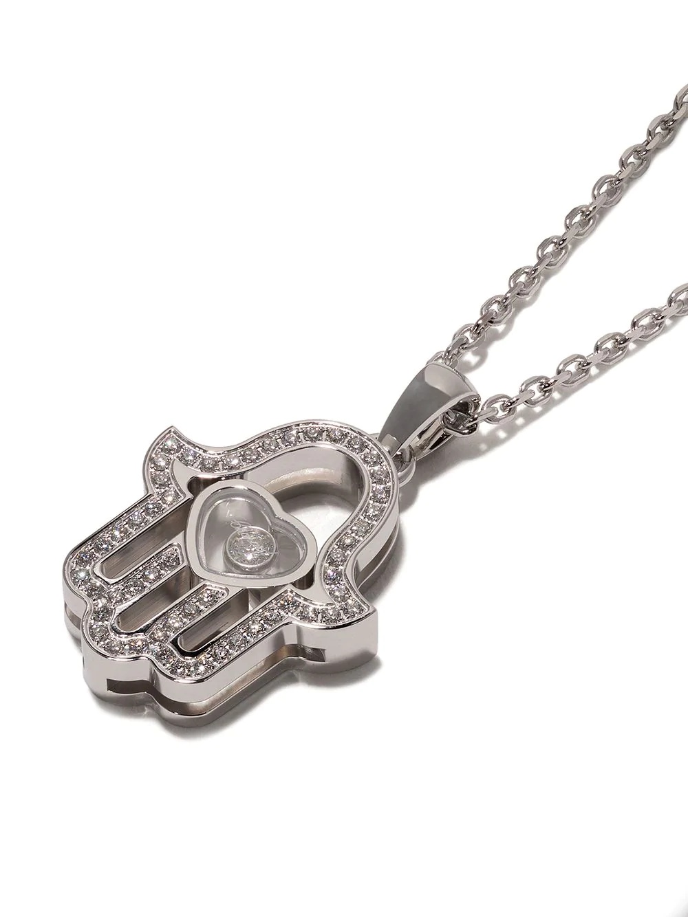 18kt white gold Good Luck Charms diamond pendant necklace - 3