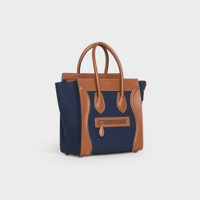 CELINE Micro Luggage handbag in Textile and Calfskin outlook